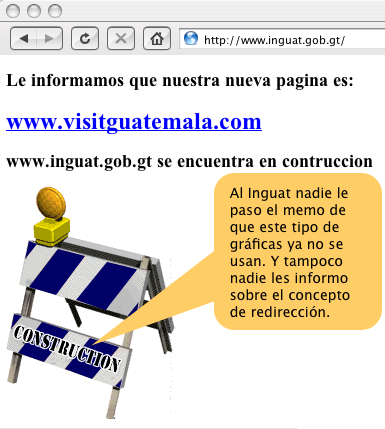 Esta es la página de bienvenida del Instituto Guatemalateco de Turismo