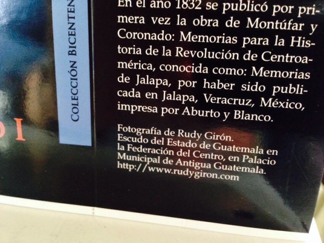 Portada del libro «Memorias para la Historia de la Revolución Centroamericana, Memorias de Jalapa»  por Rudy Girón