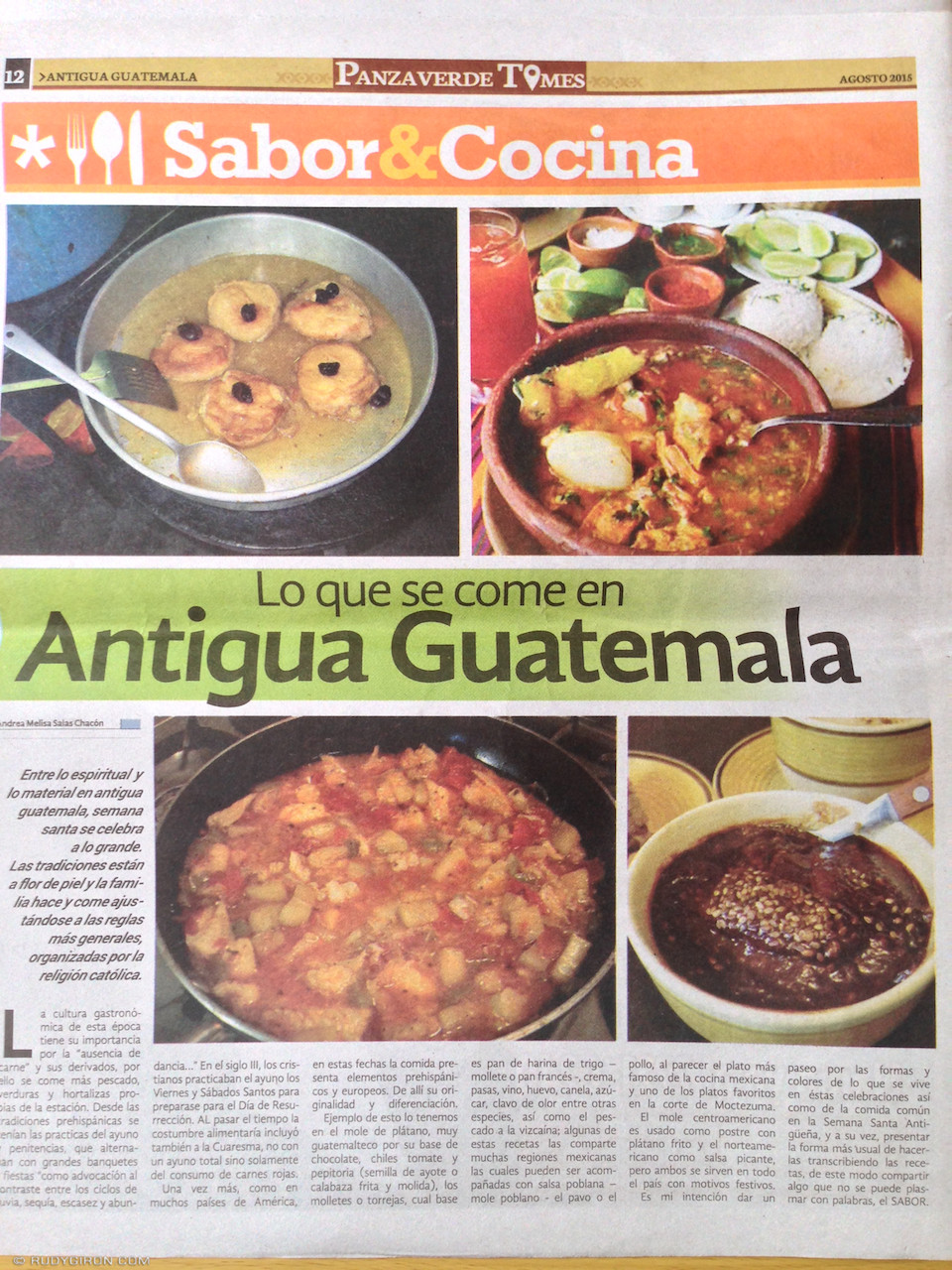 Panza Verde Times publica dos de mis fotografías de comida guatemalteca