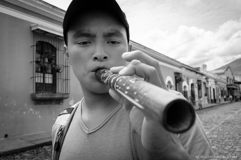 Rudy Giron: Antigua Guatemala &emdash; Street Photography — Typical Guatemalan Flute Vendor